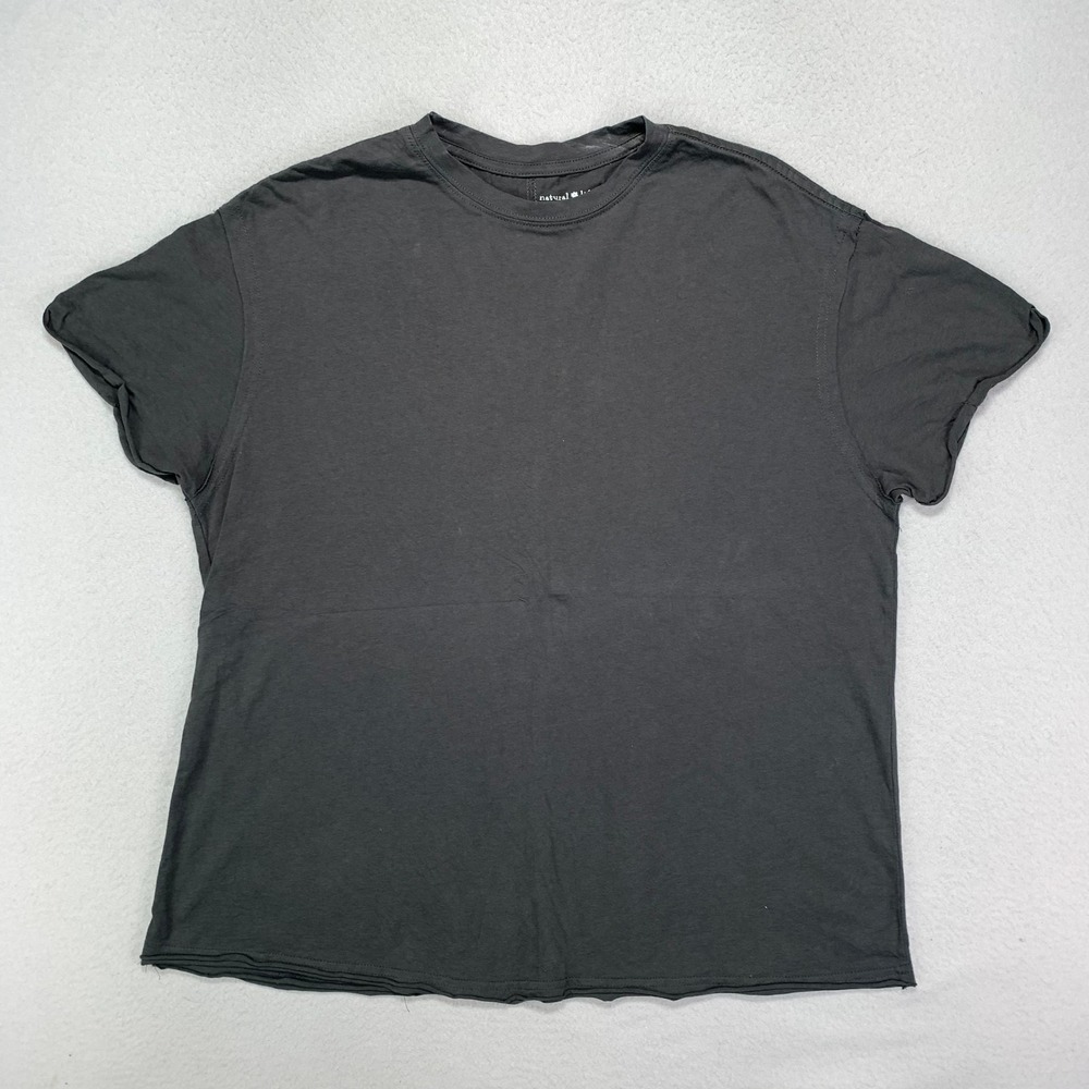 Natural Life T-Shirt Womens XS Gray Oversized Cotton Short Sleeve Soft